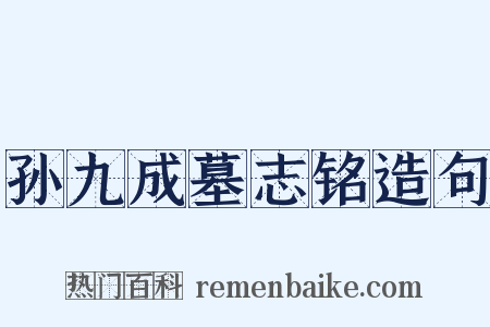 孙九成墓志铭造句是什么意思的图片